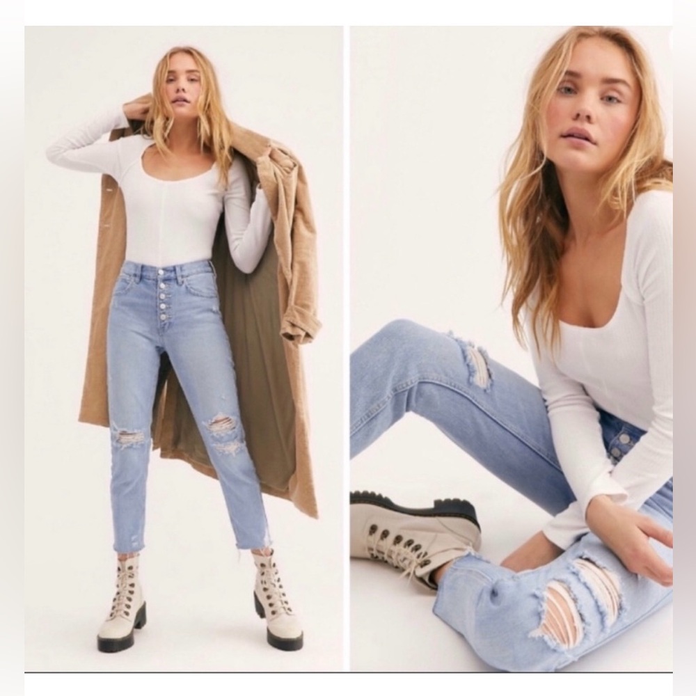 We The Free Blossom Rigid Distressed Skinny Jeans